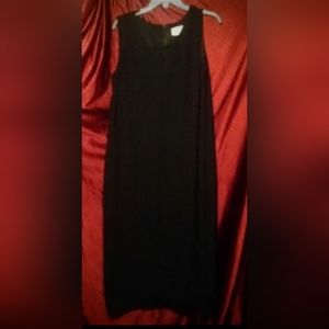 Women's Studio C Plus Dress 2X Black Microfiber Midi Classic